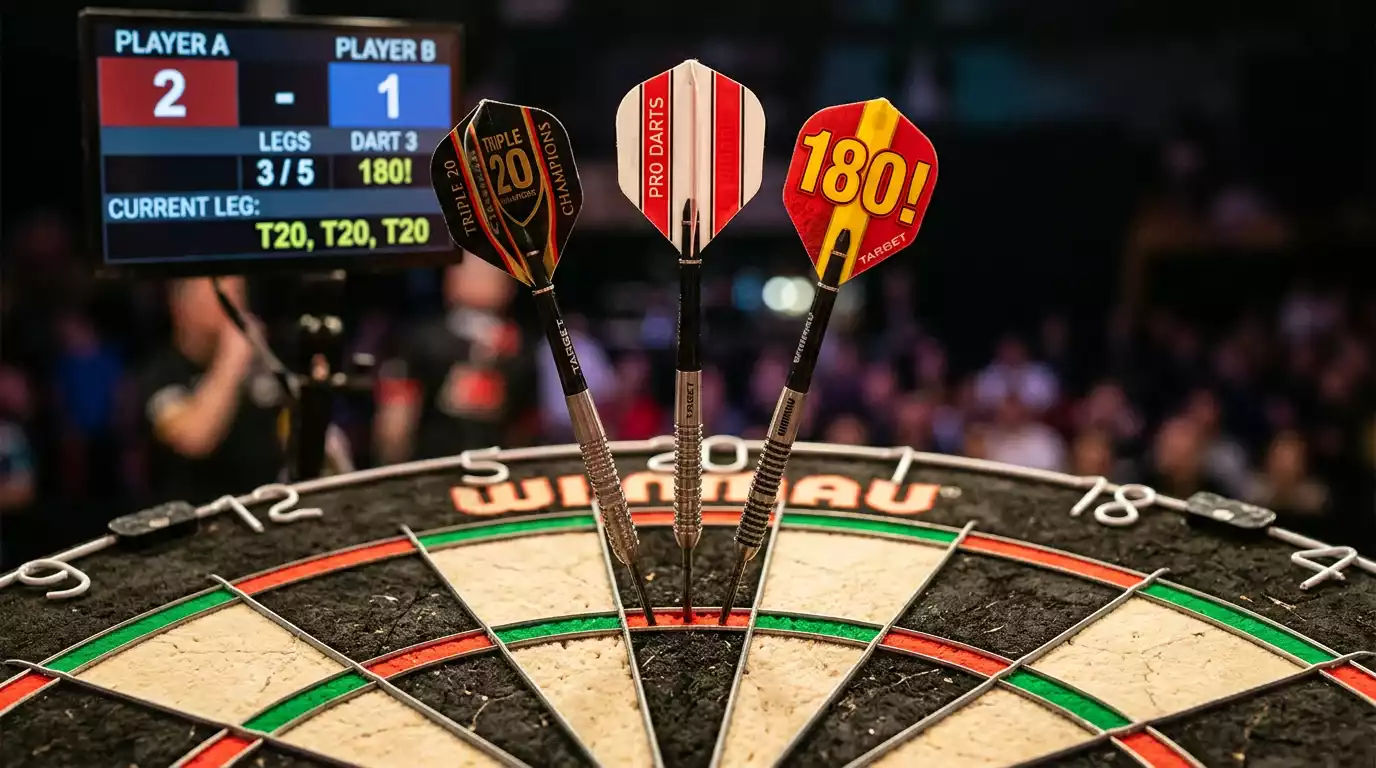 Bet365 Darts-Livewetten-Plattform mit PDC-Livestream und In-Play-Märkten