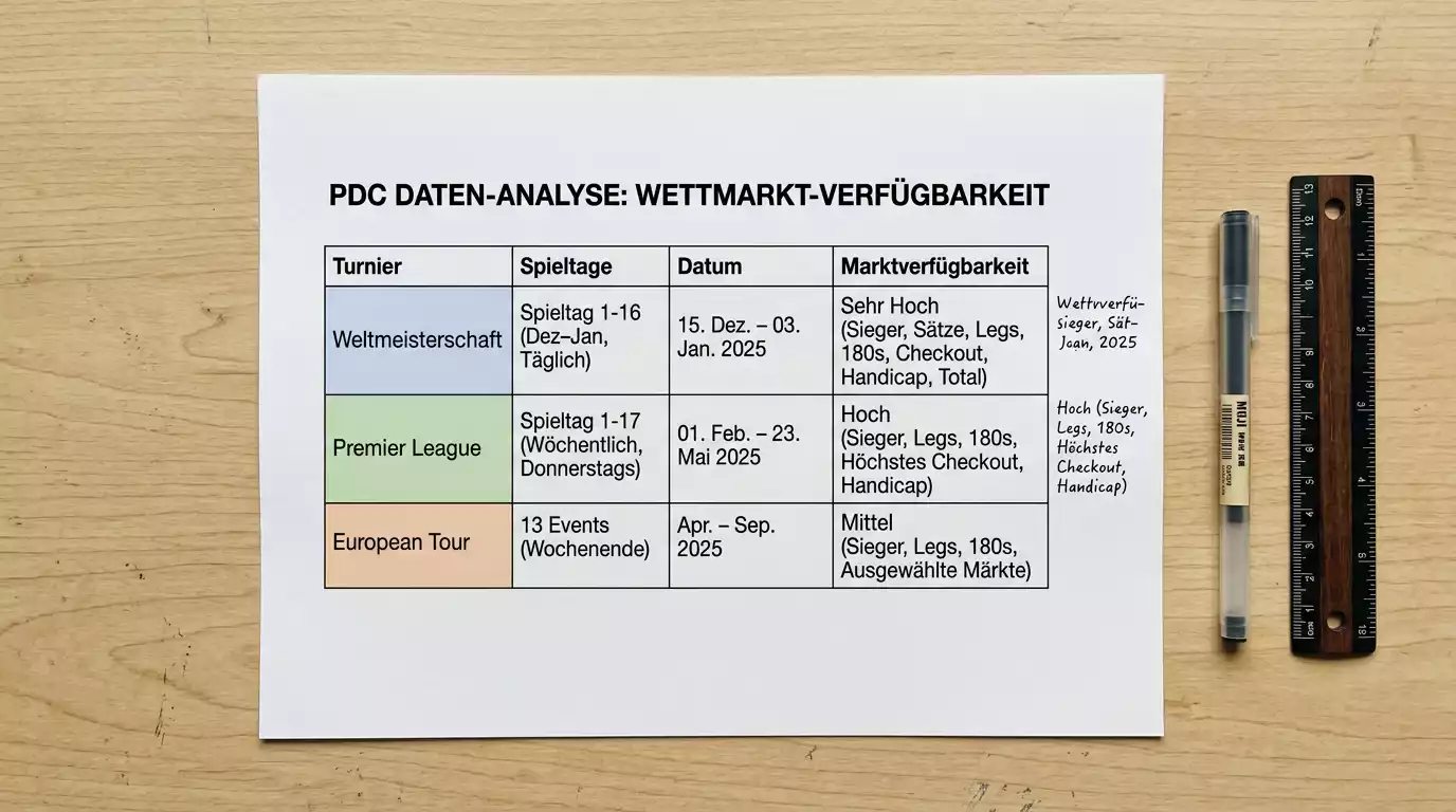 Bwin Darts-Wetten Marktbreite - PDC-Wettprogramm mit breiter Event-Abdeckung