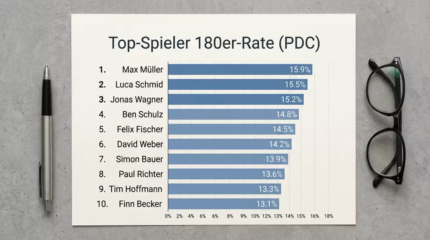 Top-Spieler mit höchster 180er-Rate bei PDC-Events für Darts 180er Wetten