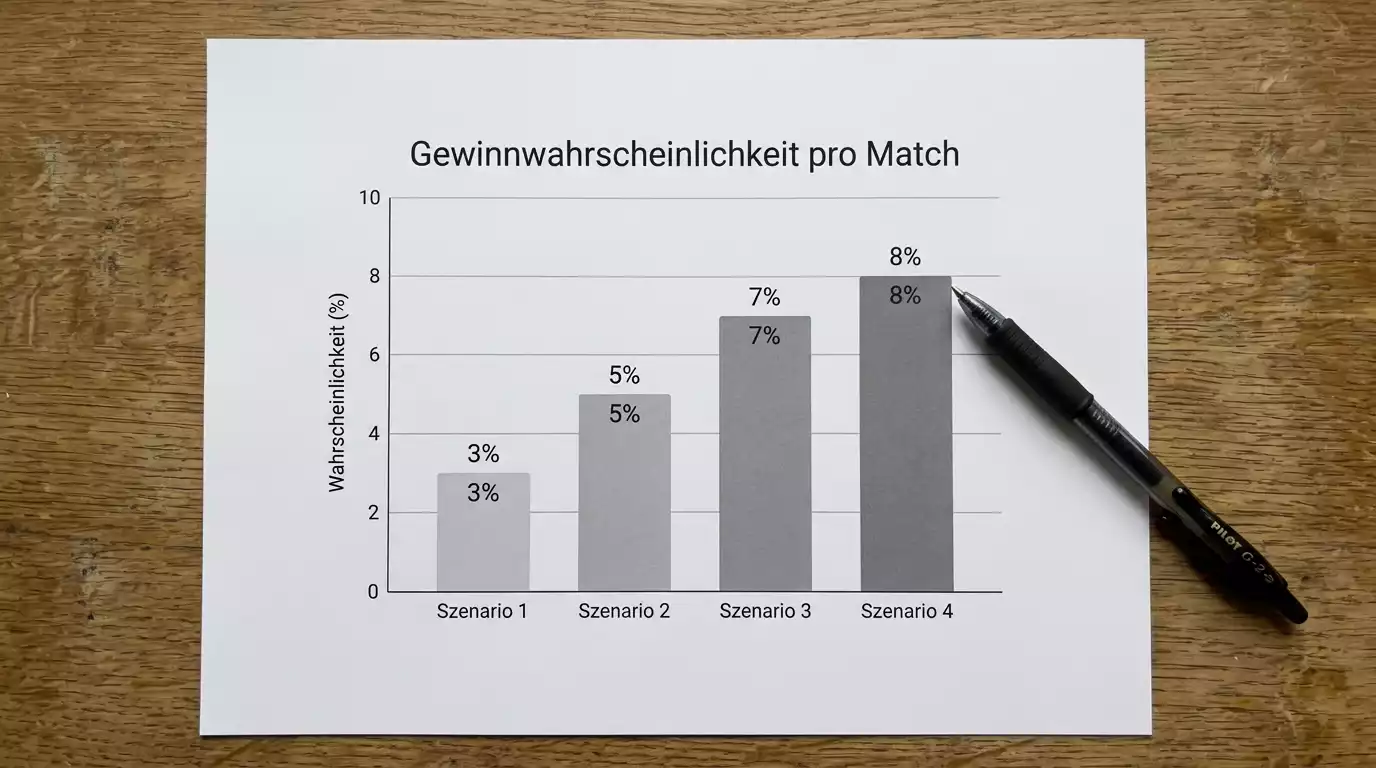 Statistische Wahrscheinlichkeit eines 9-Darters pro Match im PDC-Profibereich
