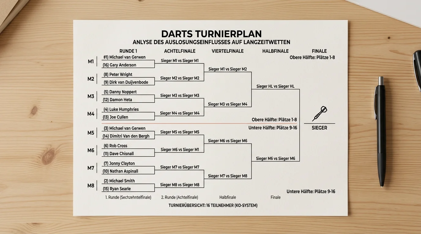 Draw-Bracket-Analyse für Darts-Langzeitwetten: Turnierauslosung beeinflusst Outright-Chancen