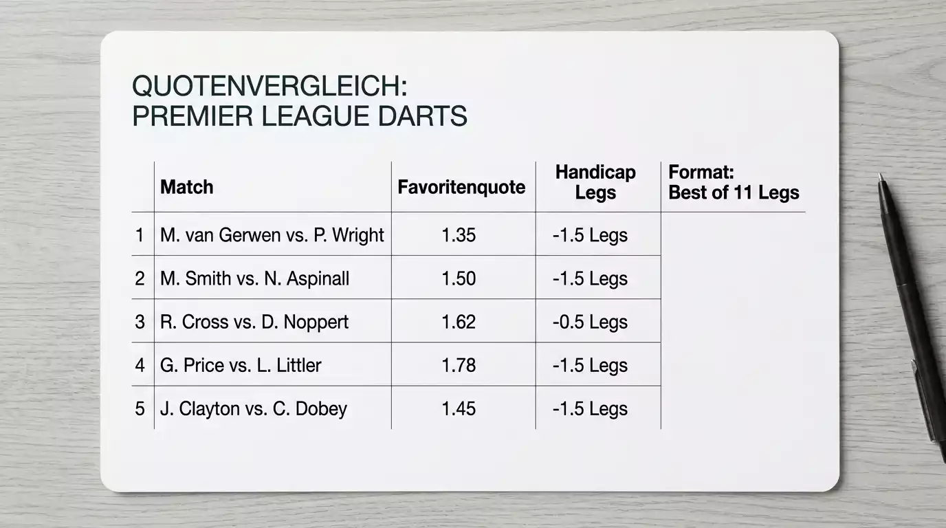 Wettquoten zur PDC Premier League — Modus Best-of-11 und seine Auswirkungen auf Handicap-Märkte