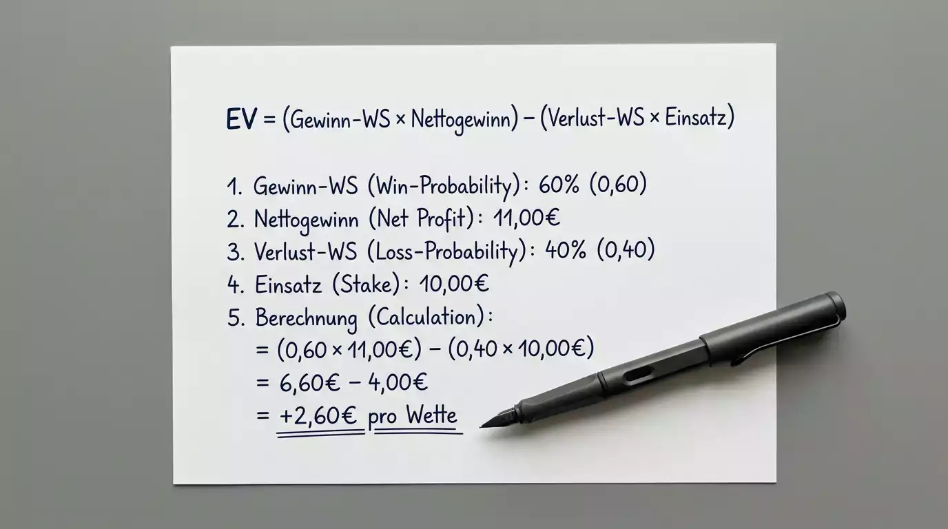 Expected-Value-Berechnung für Darts-Wetten: Schritt-für-Schritt-Rechenweg mit konkretem Quotenbeispiel