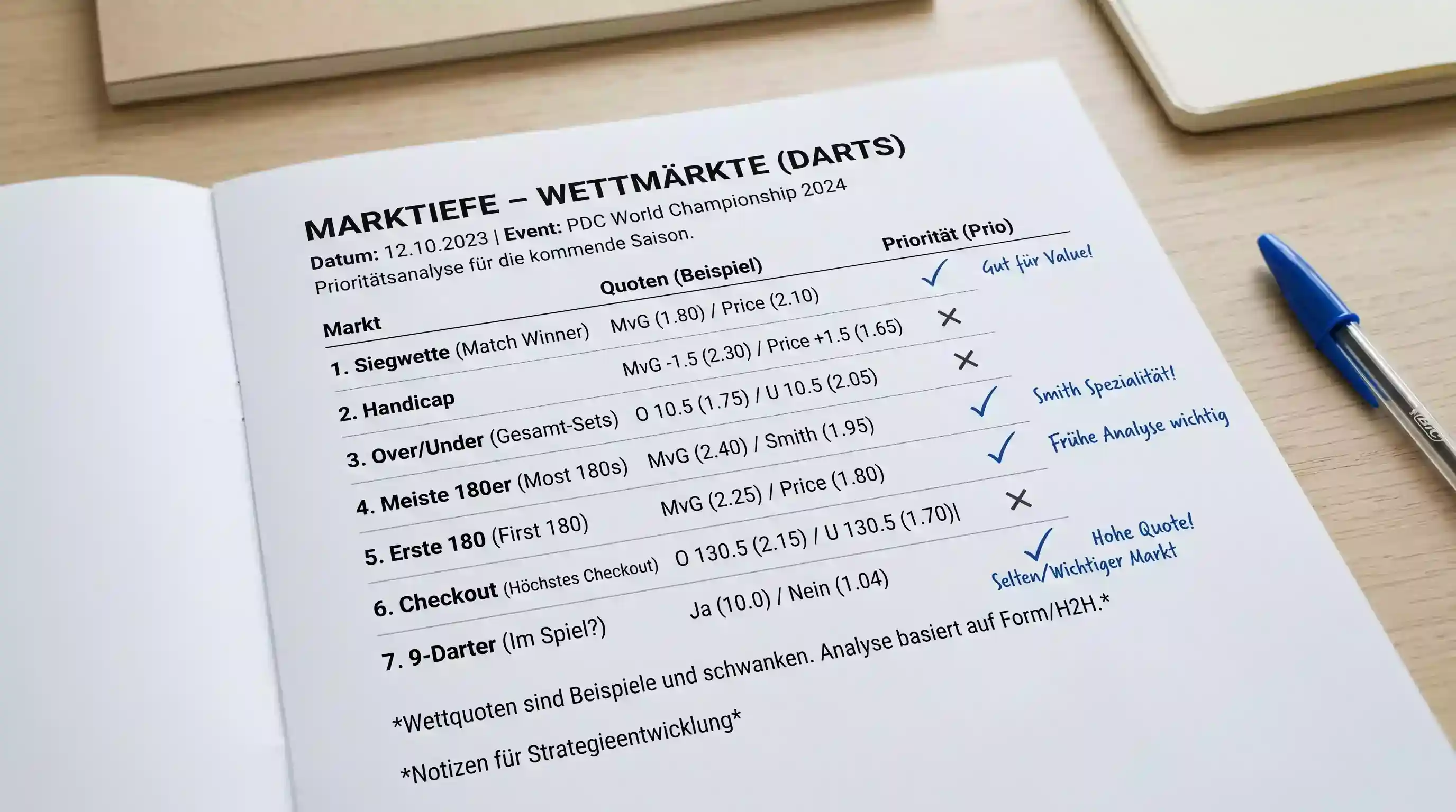 Markttiefe bei Darts-Wettanbietern: Vergleich der verfügbaren Wettmärkte für PDC-Events in Deutschland