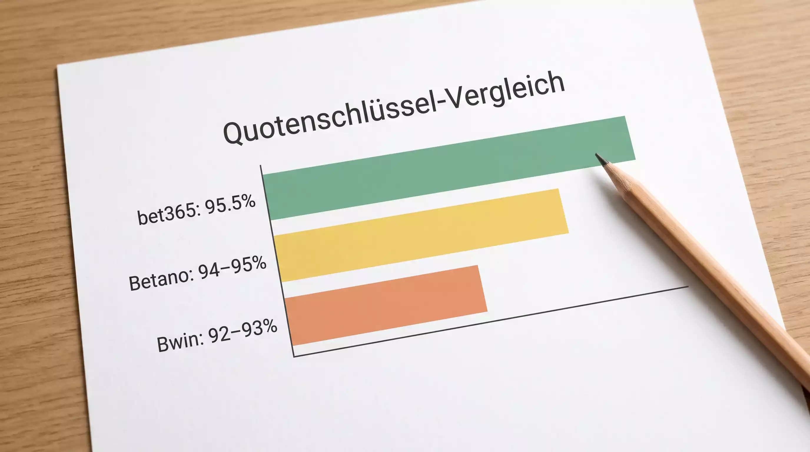 Darts-Quotenschlüssel im Anbietervergleich: Bet365 95,5 Prozent, Betano 94-95 Prozent und Bwin 92-93 Prozent