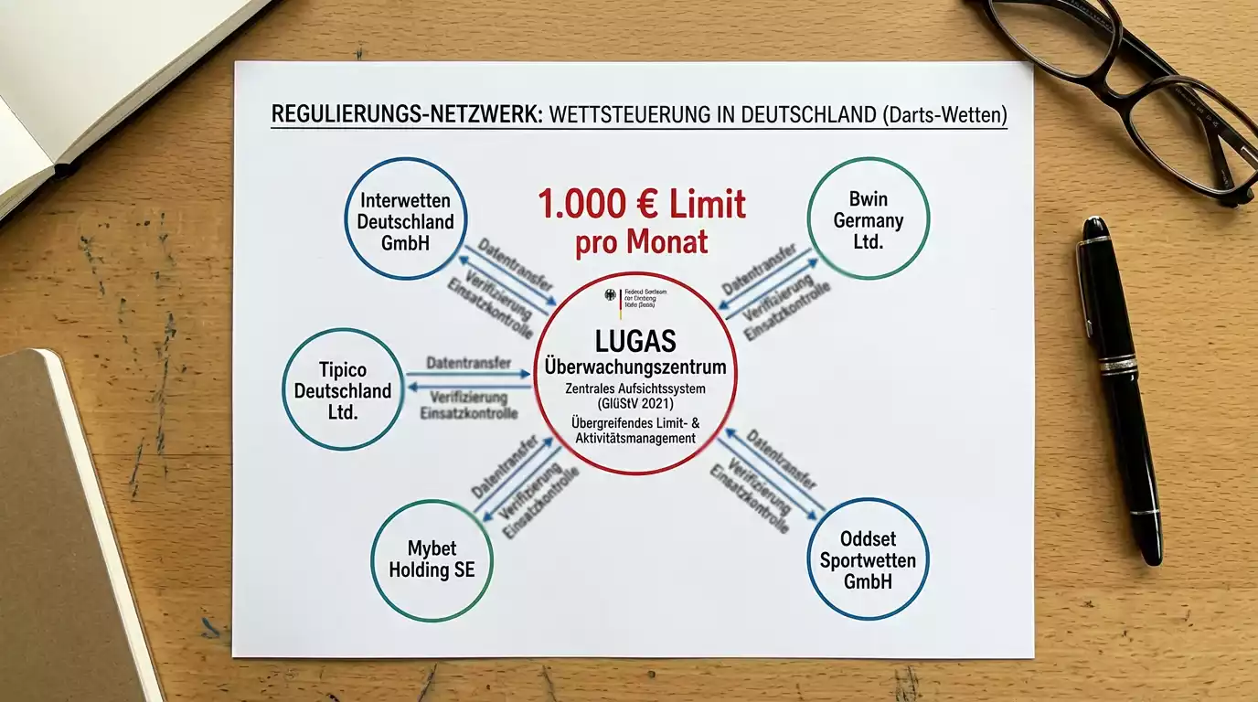 LUGAS-System erklärt: anbieterübergreifendes Einzahlungslimit von 1.000 Euro pro Monat für Sportwetter in Deutschland