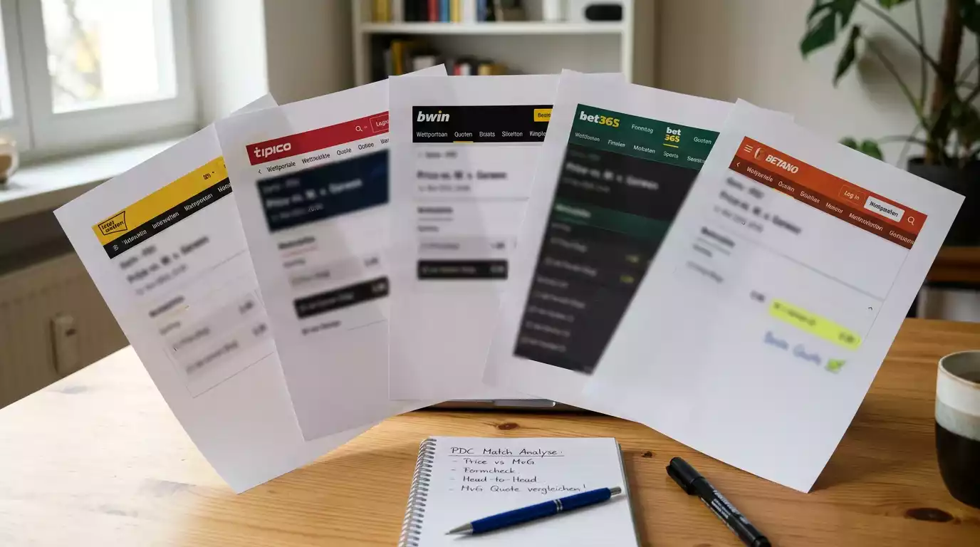 Line-Shopping-Strategie beim Darts-Wetten: systematischer Vergleich von Quoten auf dasselbe Match bei mehreren GGL-Buchmachers