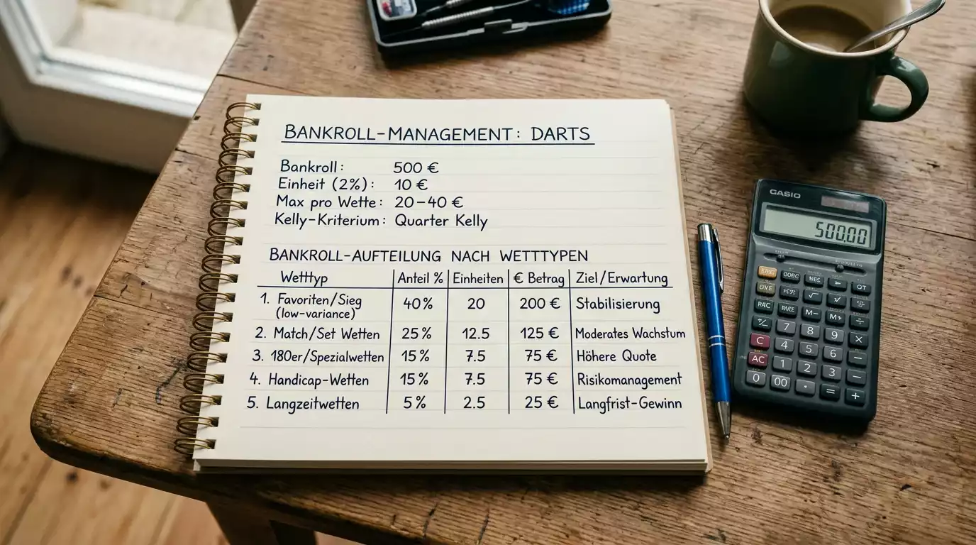 Bankroll-Management für Darts-Wetter: Staking-Plan, Einheitenwette und systematisches Kapitalmanagement erklärt