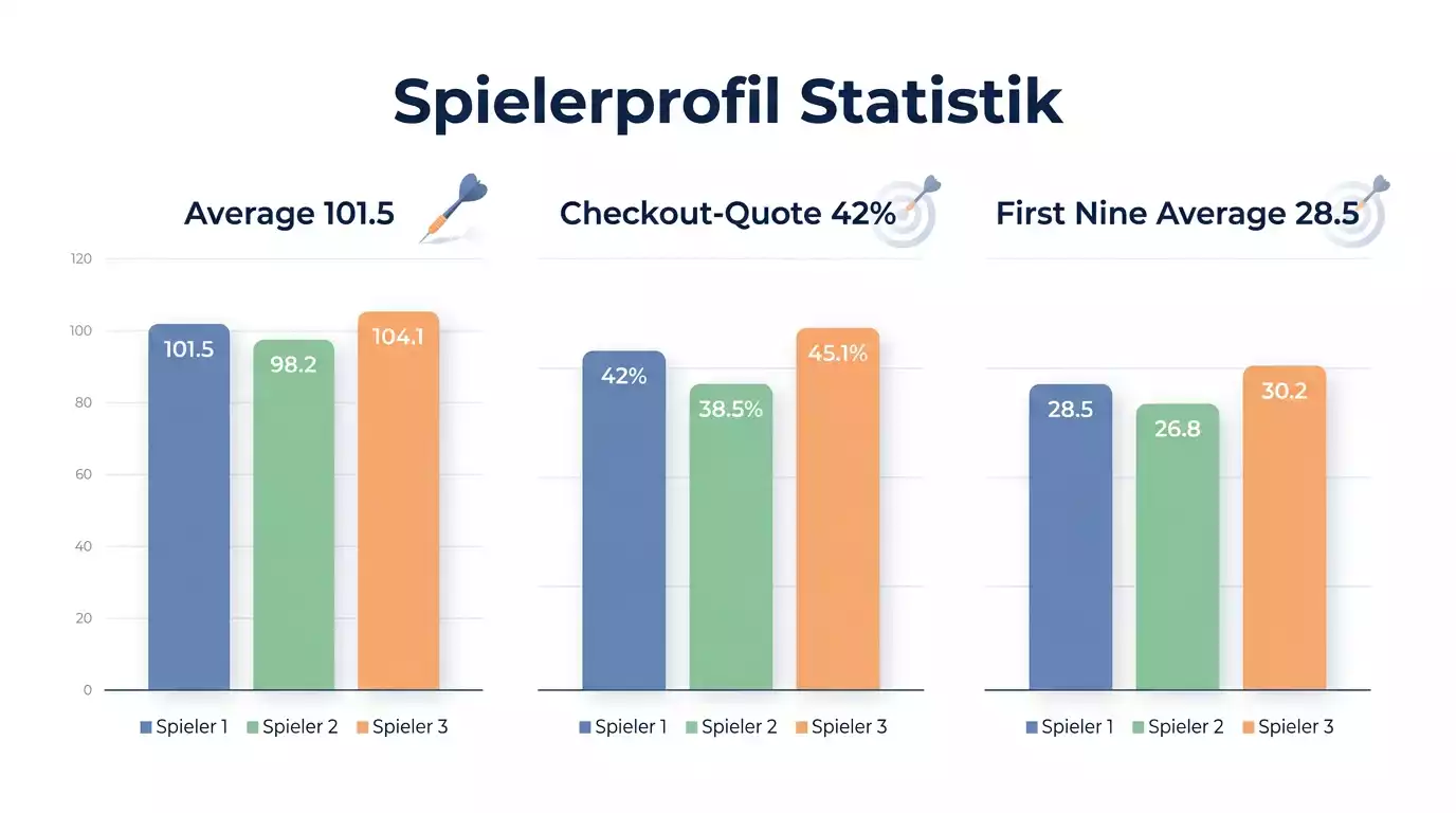 Spielerstatistiken für Darts WM Favoriten: Three-Dart-Average, Checkout-Quote und First Nine Average im Vergleich