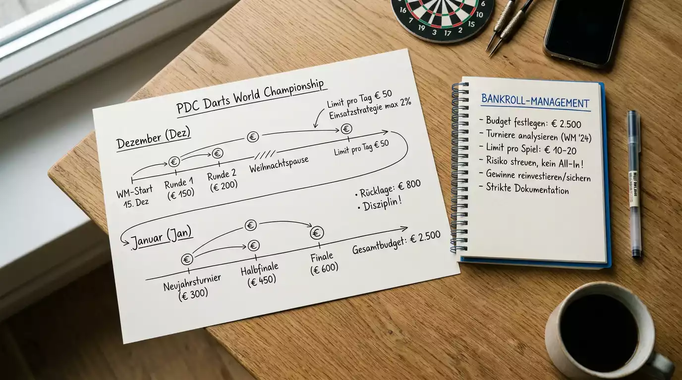 Bankroll-Management bei Darts WM Wetten — Einsatzplanung für ein langes Turnier
