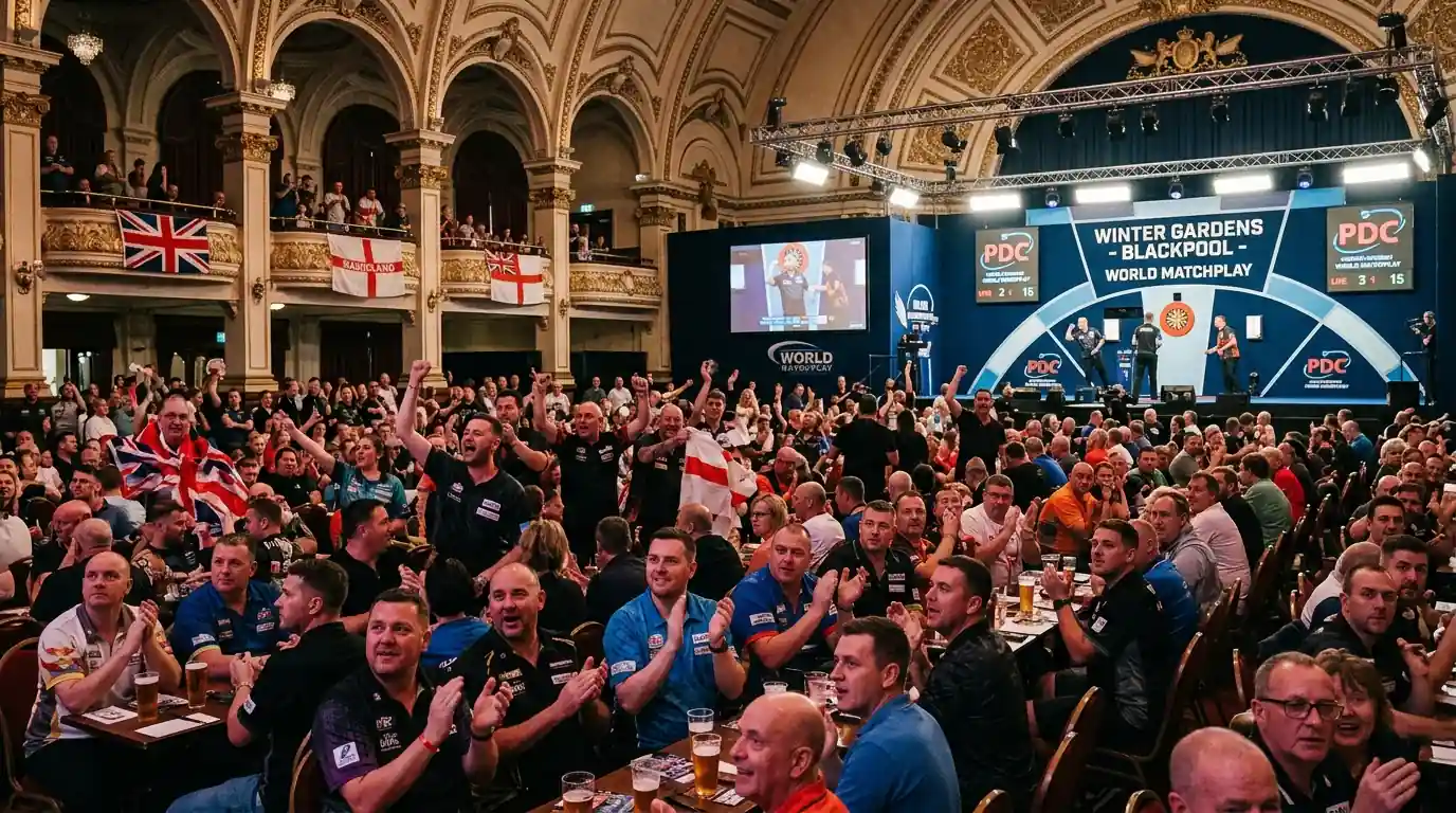 Atmosphäre der Winter Gardens Blackpool als Wettfaktor beim PDC World Matchplay für erfahrene Darts-Wetter